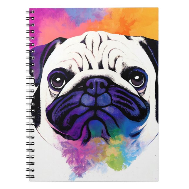 Caderno Espiral Pintura em pintura com cores de animais selvagens (Frente)