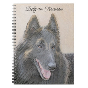 Caderno Espiral Pintura em Tervuren Belga - Arte Cachorra Original