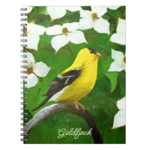Caderno Espiral Pintura Goldfinch - Arte Cachorra Original