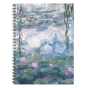 Caderno Espiral Pintura Impressionista de Lírios Aquáticos de Clau