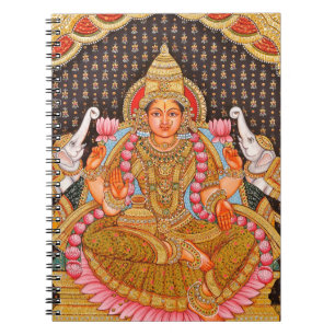 CADERNO ESPIRAL PINTURA INTRINCADA DE GAJA LAKSHMI TANJORE {IND