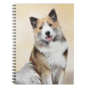 Caderno Espiral Pintura Islandesa Do Cão - Arte Original Do Cão