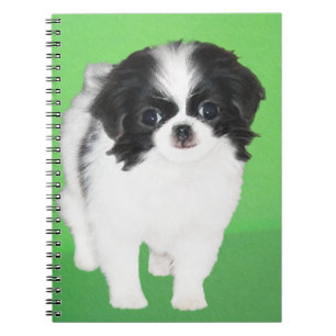 Caderno Espiral Pintura Japonesa De Cachorro - Arte Original De C