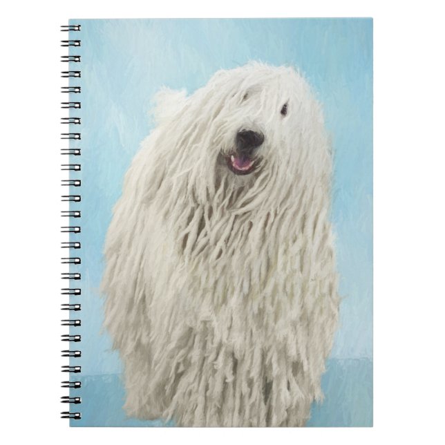 Caderno Espiral Pintura Komondor - Arte Cachorra Original (Frente)