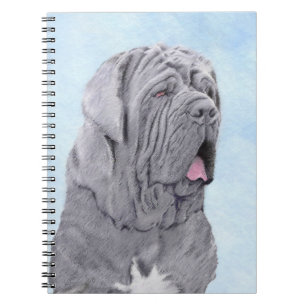 Caderno Espiral Pintura Mastiff Neopolita - Arte Cão Original