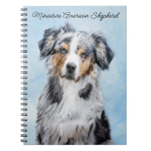 Caderno Espiral Pintura Miniatura de Pastor Americano - Arte Canin
