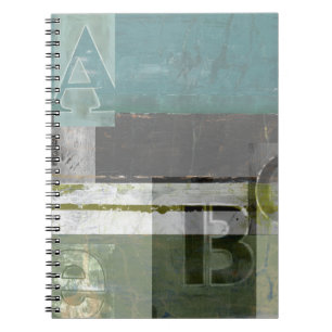 Caderno Espiral Pintura Moderna com Letras Cortadas
