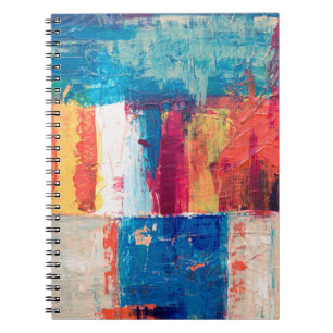 Caderno Espiral Pintura multicolor de abstrato