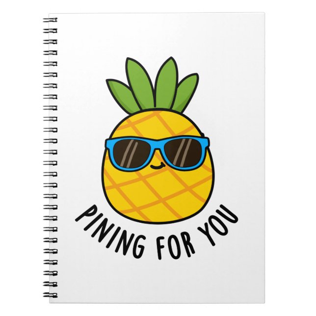 Caderno Espiral Pintura Para Ti Engraçado Pineapple Pun (Frente)