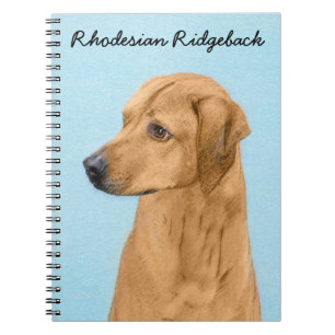 Caderno Espiral Pintura Ridgeback da Rodésia - Arte Canina Origin