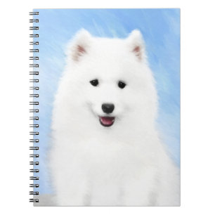 Caderno Espiral Pintura Samoyed Puppy - Arte Cachorra Original
