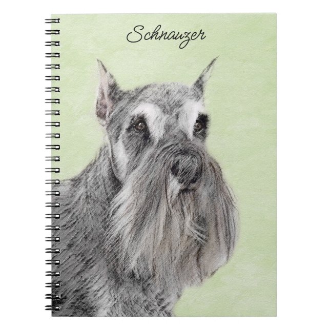 Caderno Espiral Pintura Schnauzer (Giant, Standard) - Arte Canina (Frente)