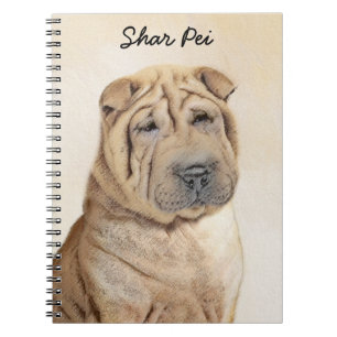Caderno Espiral Pintura Shar Pei - Arte Cachorra Original