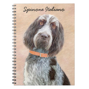Caderno Espiral Pintura Spinone Italiano - Arte Cachorro Original