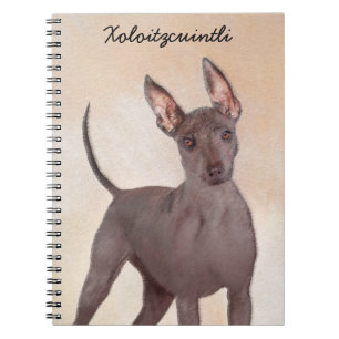Caderno Espiral Pintura Xoloitzcuintli - Arte Cão Original Cute