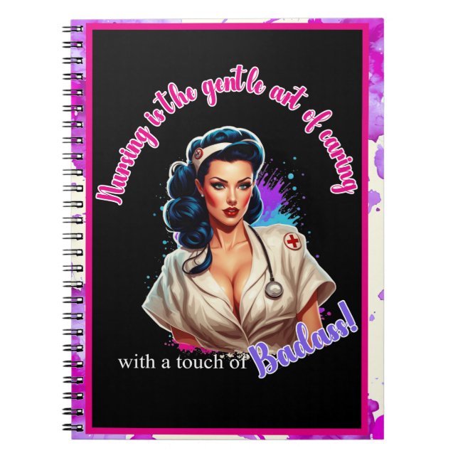 Caderno Espiral Pinup_ Nurse Badass (Frente)