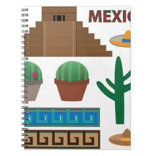 Caderno Espiral pirâmide mexicana