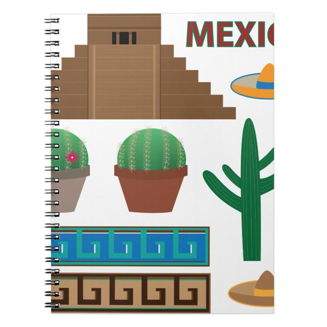 Caderno Espiral pirâmide mexicana (Frente)