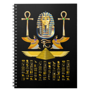 Caderno Espiral Pirâmides Egípcias Rei Tut Pharaoh Tutankhamun