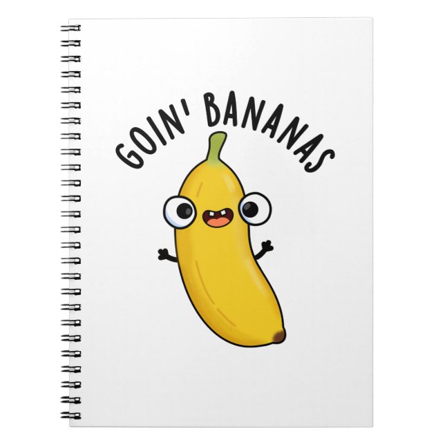Caderno Espiral Pirando Bananas Piada de Fruta Engraçada  (Frente)