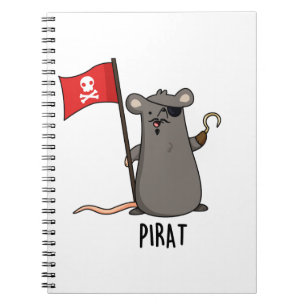 Caderno Espiral Pirat Funny Pirate Rat Pun