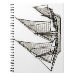 Caderno Espiral pirata do veleiro