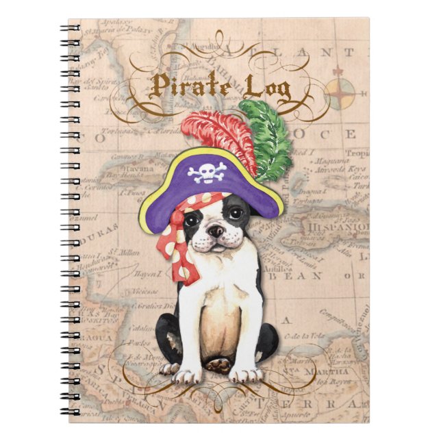 Caderno Espiral Pirata Terrier de Boston (Frente)
