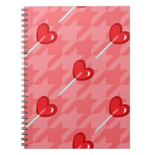 Caderno Espiral pirulito do coração roxo