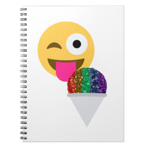 Caderno Espiral piscar os olhos emoji brilhante