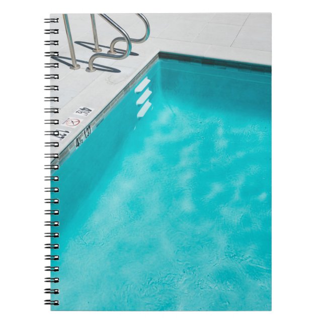 Caderno Espiral Piscina de natação azul (Frente)