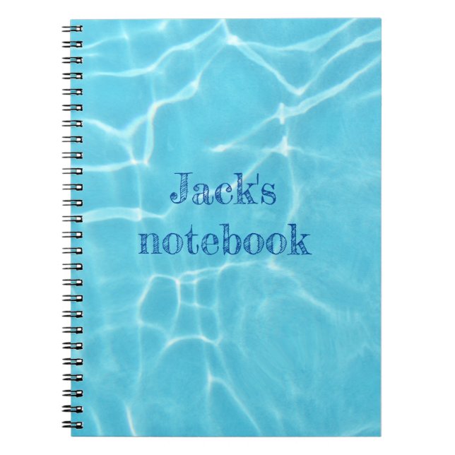 Caderno Espiral piscina de natação em texto próprio de volta ao no (Frente)