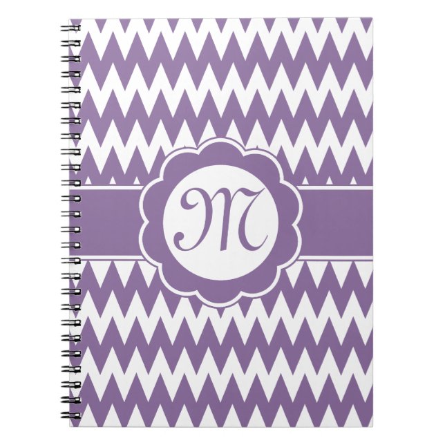 Caderno Espiral Piso Chevron e Flor Monograma (Frente)
