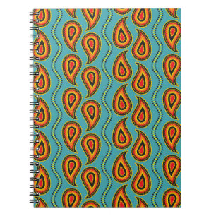 Caderno Espiral Pista,textura de tecido ornamental índia