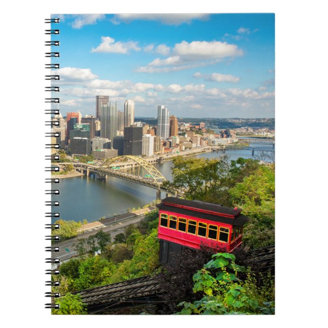 Caderno Espiral Pittsburgh Pensilvânia Duquesne Incline (Frente)