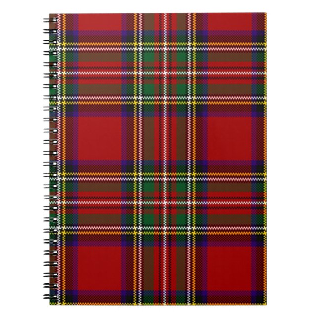 Caderno Espiral PixDezines tartan, clã de comissário (Frente)