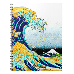 Caderno Espiral PixDezines Vintage, Excelente Wave, Hokusai 葛 飾 北 