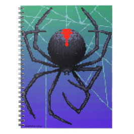 Caderno Espiral Pixel - aranha preta da viúva