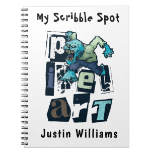 Caderno Espiral Pixel art e monstro personalizado