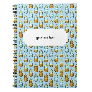 Caderno Espiral Pixel Art Mel Bear Botões Padrão