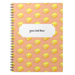 Caderno Espiral Pixel Art Pink & Yellow Battenberg Cake