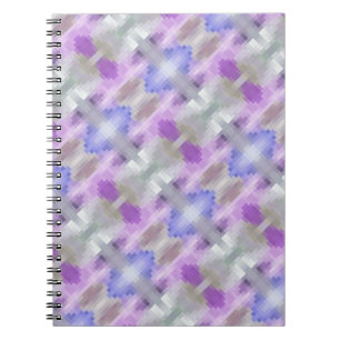 Caderno Espiral pixel azul violeta violeta violeta, geométrico pol