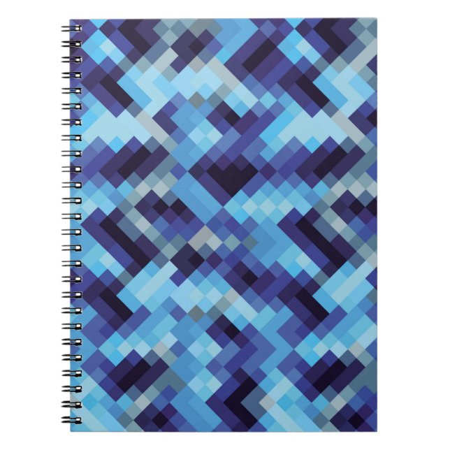 Caderno Espiral pixel de fundo do padrão de abstrato pixel,abstrat (Frente)