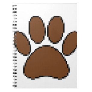 Caderno Espiral Pixel Dog Paw Print