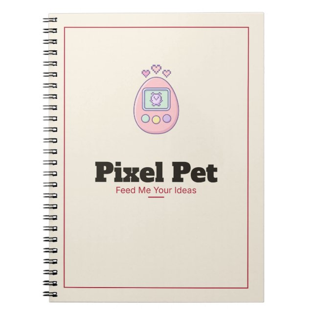 Caderno Espiral Pixel Pet Virtual Pet (Frente)