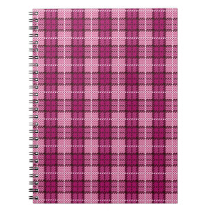 Caderno Espiral Pixel Plaid_Magenta-Black