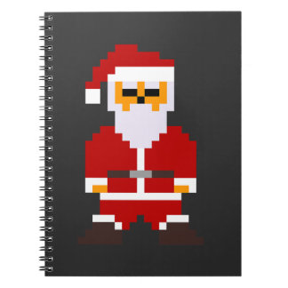 Caderno Espiral Pixel Pose Papai Noel