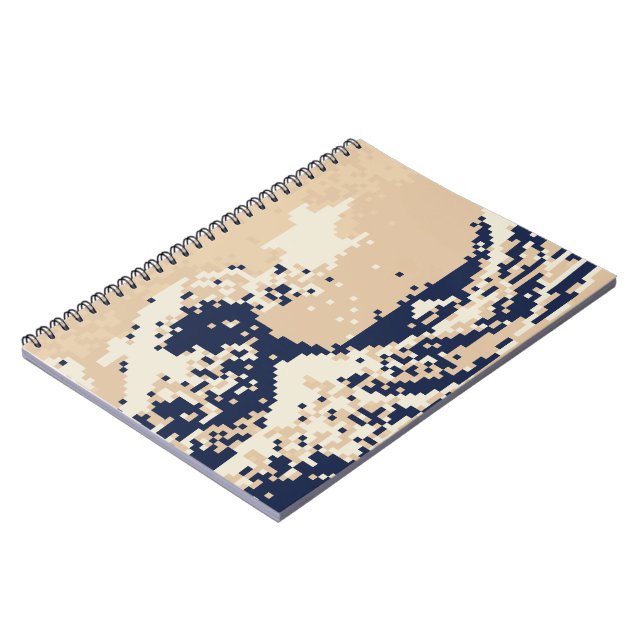 Caderno Espiral Pixel Tsunami 8 Bits Pixel Art (Left Side)
