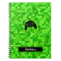 Pixels de Jogador Verde | Notebook espiral persona