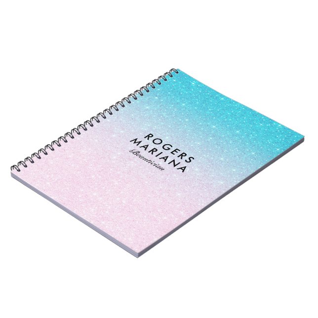 Caderno Espiral Píxide com Degradê Rosa e Turquesa (Left Side)