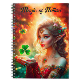 Caderno Espiral Pixie Dia de São Patrício garota colorida de arte 